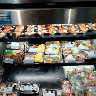 Typical Island foods, spam musubis, and yeah gas station sushi