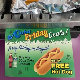 Aloha Friday  deal for  August