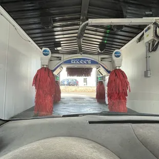 the inside of a car wash station