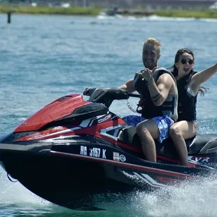 Tandem jet ski with the Mrs.