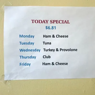 Daily Specials