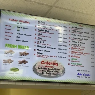 Menu as of 1/6/25