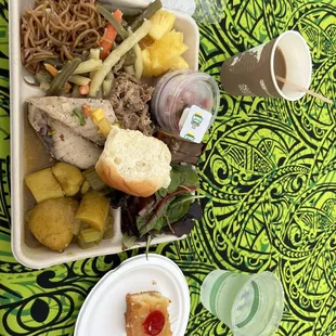 a plate of food and a cup of coffee