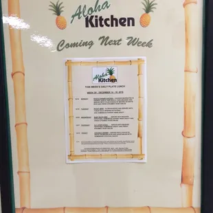 This week's specials