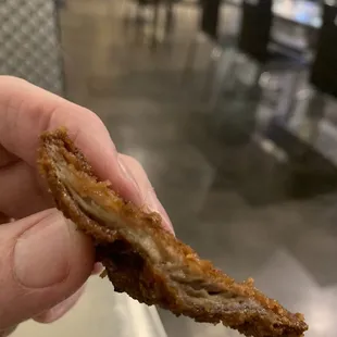 Overcooked, dry and tough chicken katsu!