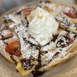 Banana Strawberry Soufflé Pancakes