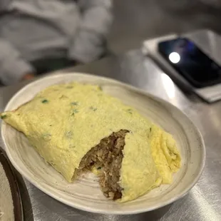 Adobo Fried Rice Omelette