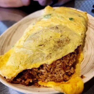 Adobo Fried Rice Omelette