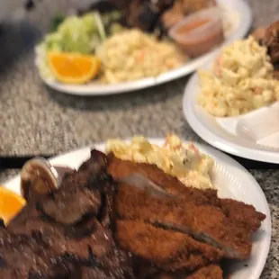 Katsu and bulgogi beef plate.