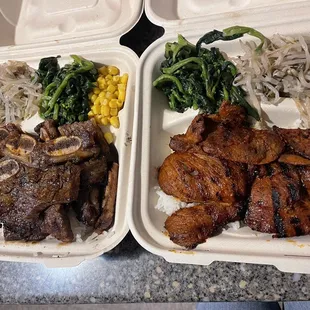 Kalbi plate and Mini Spicy Pork Plates :)