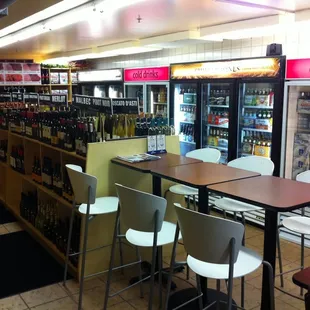 the interior of a liquor store