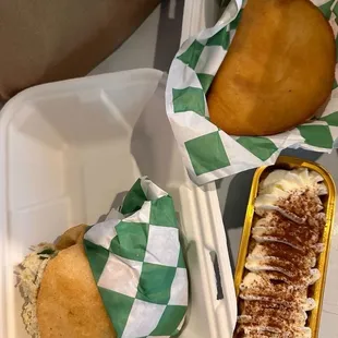 Venezuelan Arepa, Venezuelan Empanada and Tres Leches cake from Guaiqueri Empanadas!