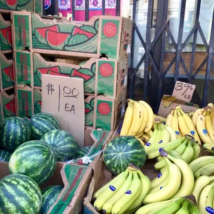 bananas and watermelons