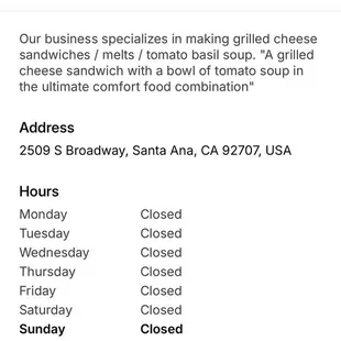 business closed