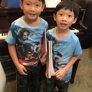 Brandon and Clinton started piano lesson today