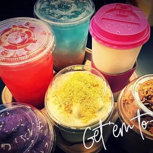 a variety of frozen yogurt