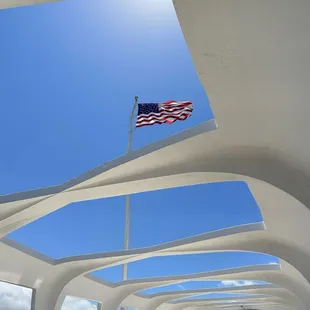 US Flag at USS Arizona Memorial