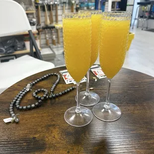 Mimosas while teacup wiring, why not!!!