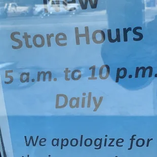 New hours