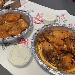 Chicken Wings and Jalapeno Poppers