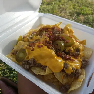 Their bacon cheeseburger nachos at eat the street bacon. It was okay