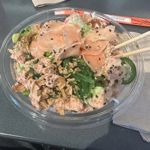 Ahi poke volcano crunch. Yummy!