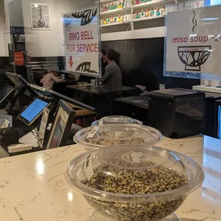 a bowl of food on a counter