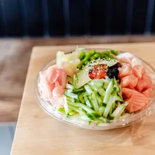 a bowl of food on a table