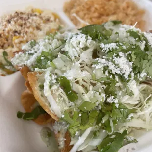 a plate of mexican food