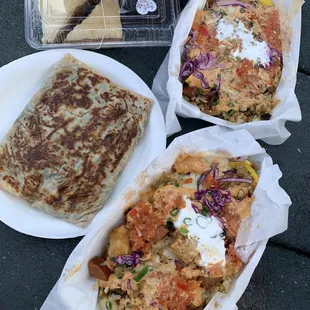 Breakfast bowls from Aloha Salsa Co. at Kailua Farmer&apos;s Market! $13 each (got crepes and baklava from other vendors)