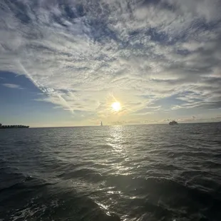 Sun over the horizon.
