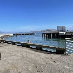 a forklift at a dock