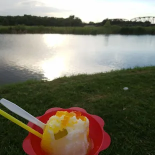 Close enough to Overholser to take your cone and enjoy it lakeside.