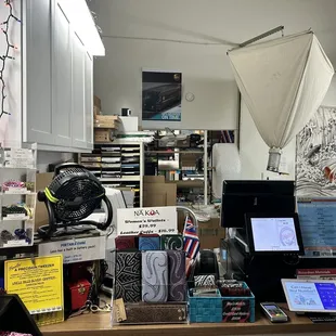 Office area behind counter