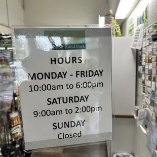 Hours of Business