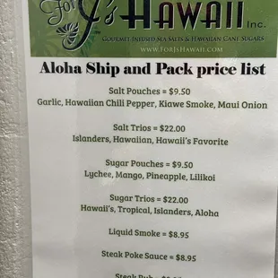 Prices