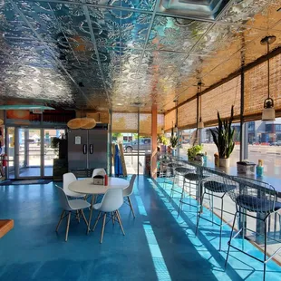 the inside of a restaurant