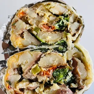 Mixed Veggie Stacks Breakfast Burrito!