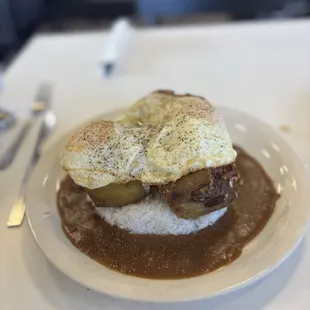 OXTAILS RICE GRAVY &amp; EGGS