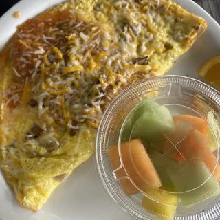 Cheese Omelette with Fruit