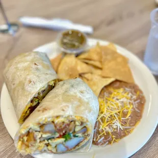 Breakfast Egg Burrito with Mixed Veggies