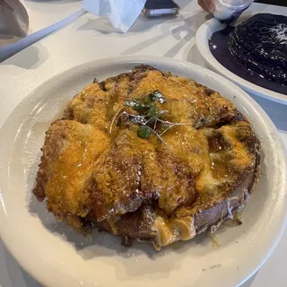 Spicy chicken bacon waffle