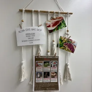 a sign hanging on a wall