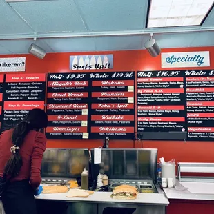 Menu Board. Has daily specials.