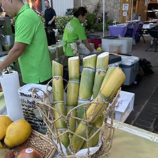 a variety of fruits on display