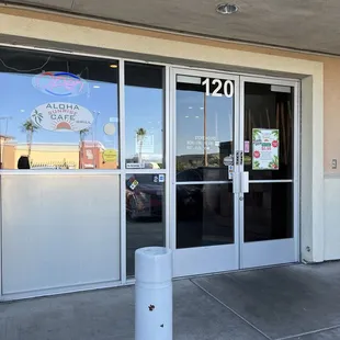 the entrance to the restaurant