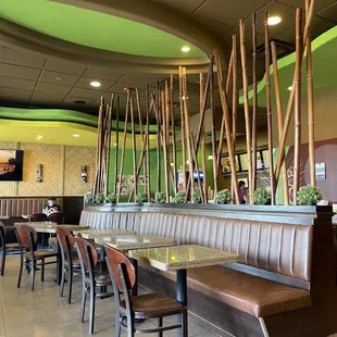 a view of the dining area