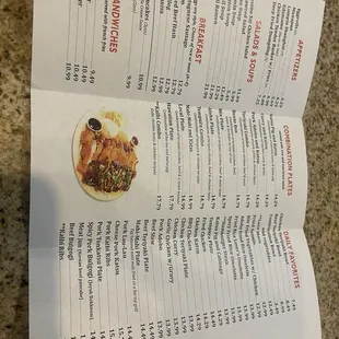 Updated menu prices