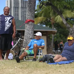 Billy and Lynne hanging out on shore.