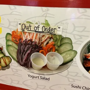 a variety of food items